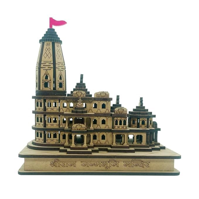 Hemlibra Ram Mandir Ayodhya Model Pinewood MDF Wooden SmallLaddu Gopal Dress